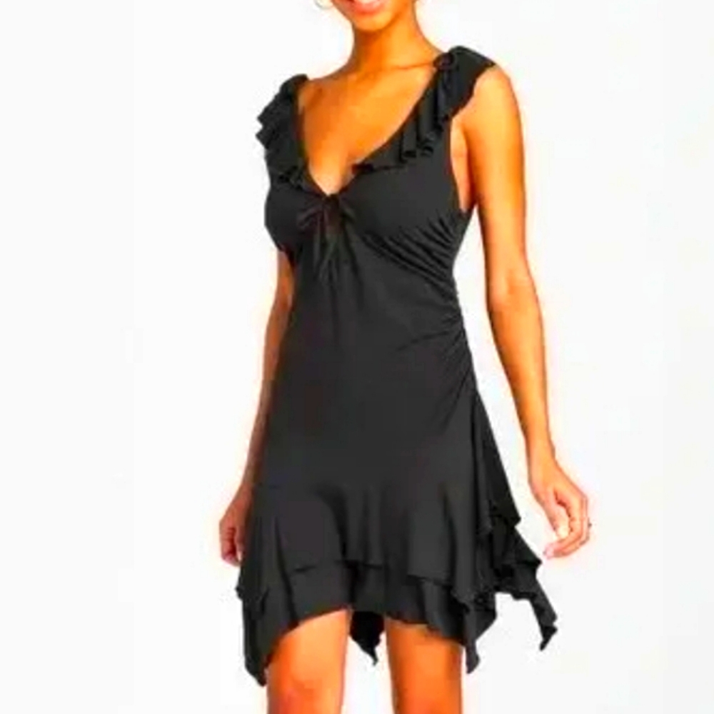 🎯nwt wild fable black ruffle mini dress